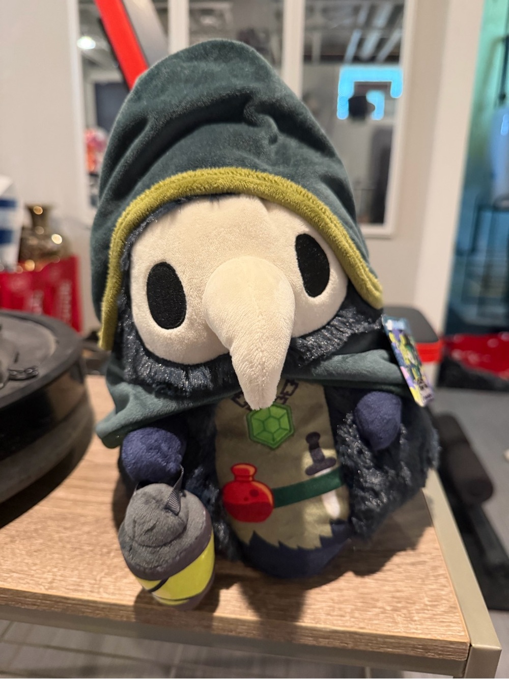 Green Hooded Plague Doctor Plush Stuffed Animal - Kids Toy